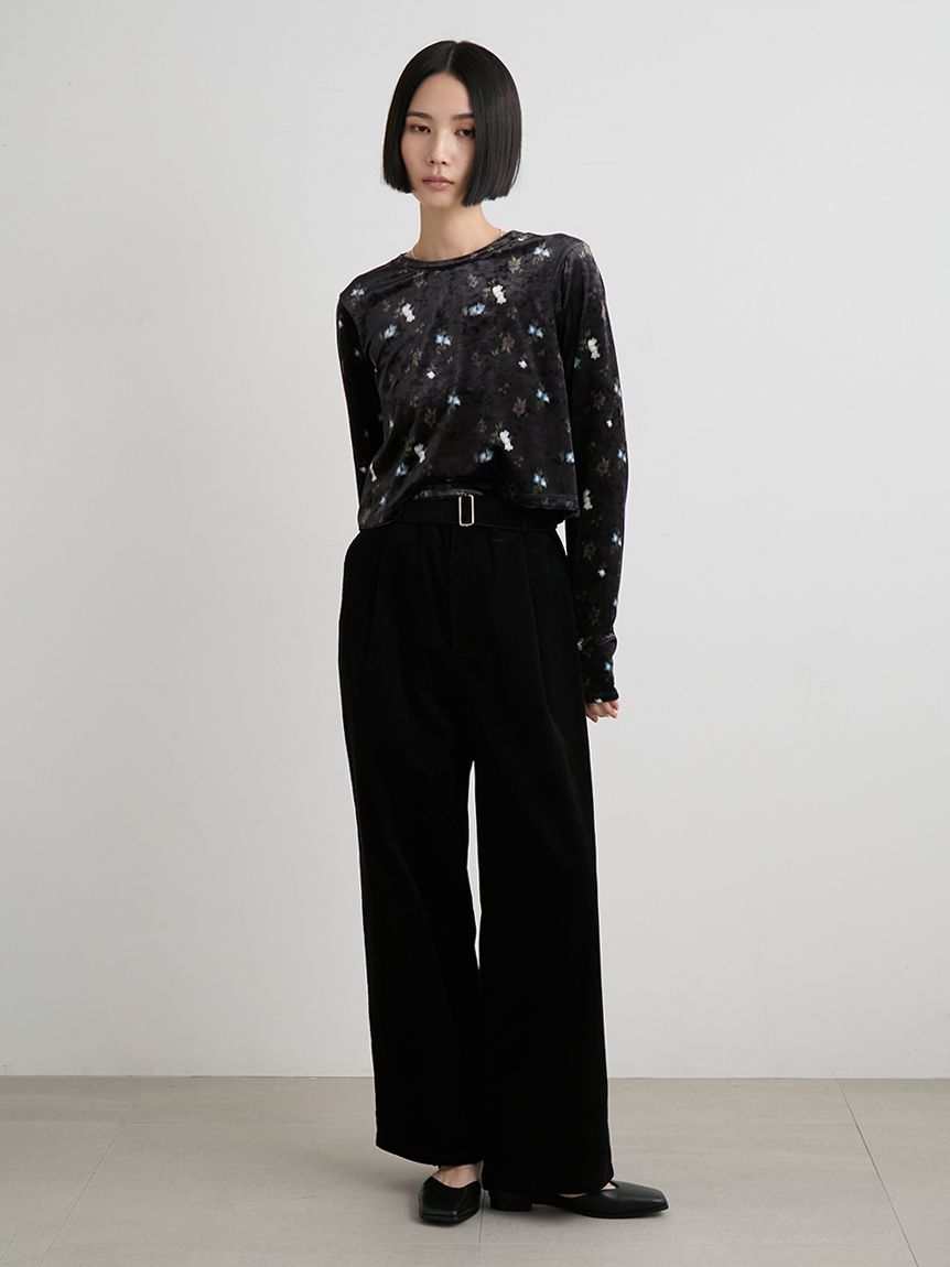 短丈ベロアトップス(カットソー)｜トップス｜MIESROHE（ミースロエ