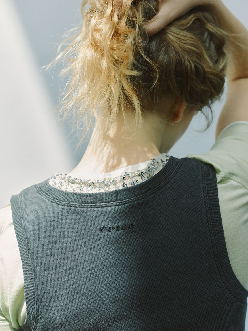 洗える】レイヤードカットTシャツ(トップス)｜MIESROHE（ミースロエ
