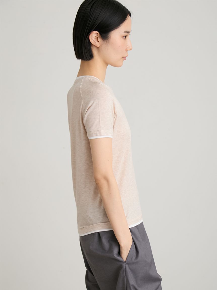 洗える】レイヤードカットTシャツ(トップス)｜MIESROHE（ミースロエ