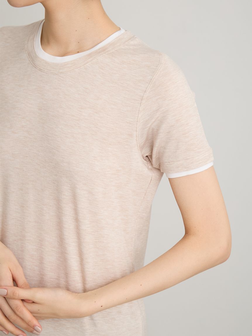 洗える】レイヤードカットTシャツ(トップス)｜MIESROHE（ミースロエ