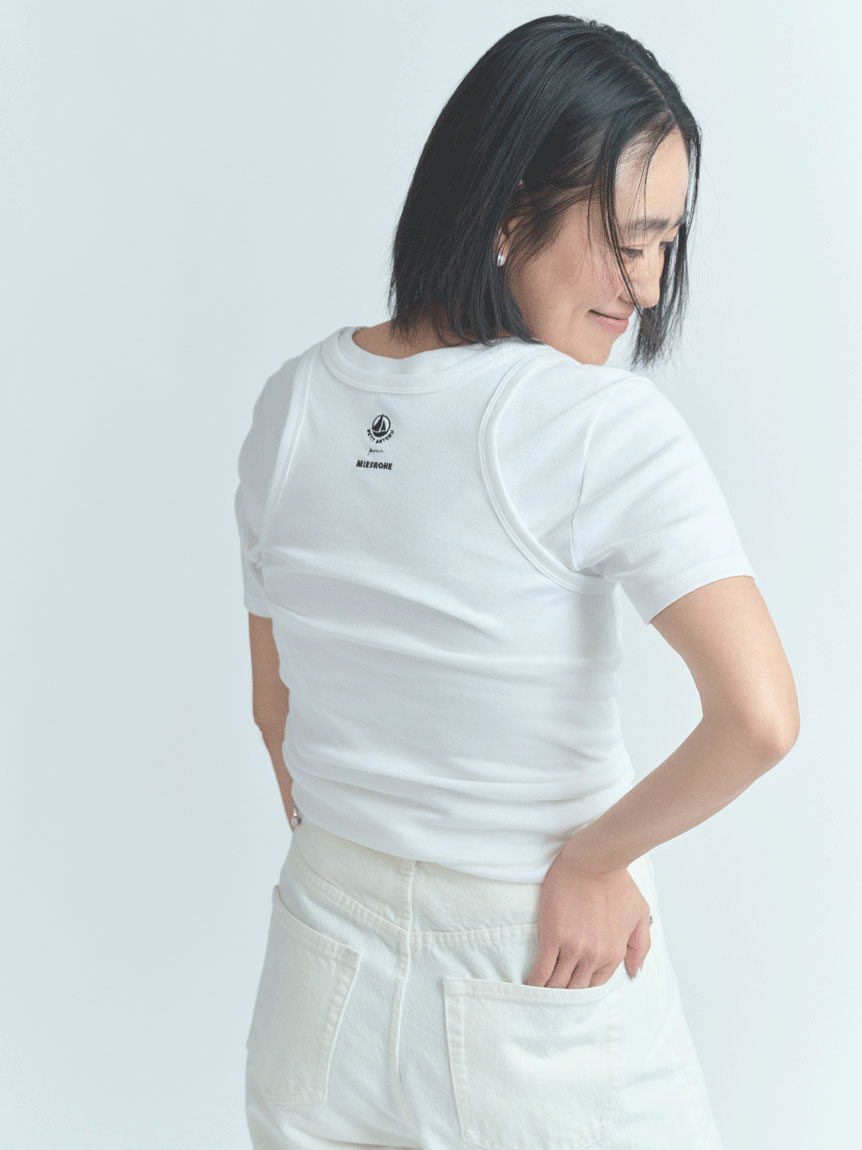 洗える】プチバトー×MIESROHE Tシャツ(トップス)｜MIESROHE