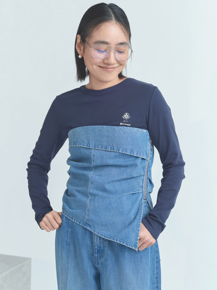 洗える】プチバトー×MIESROHE ロンT(カットソー)｜トップス｜MIESROHE