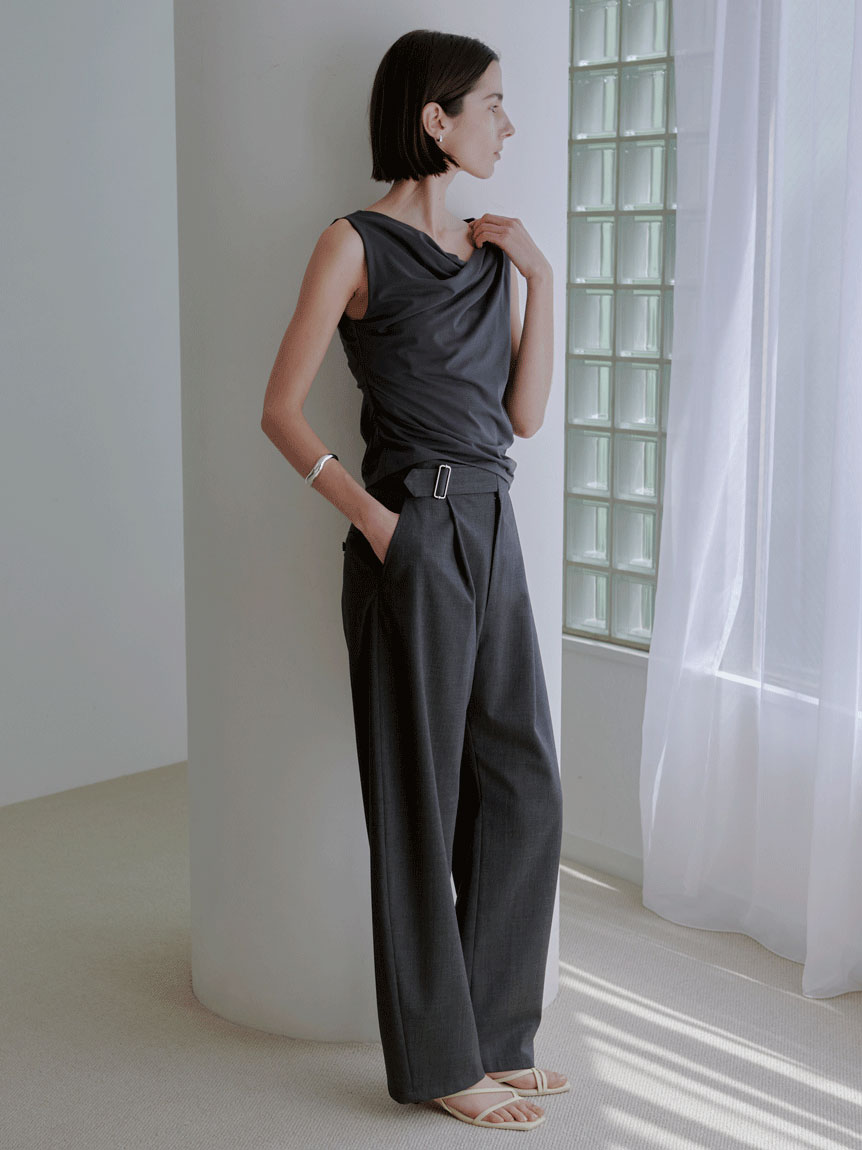 洗える・持続冷感】【ICEFFABRIC＋R】ドレープトップス(カットソー