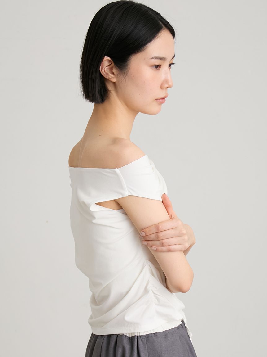 洗える・持続冷感】【ICEFFABRIC＋R】ドレープトップス(カットソー