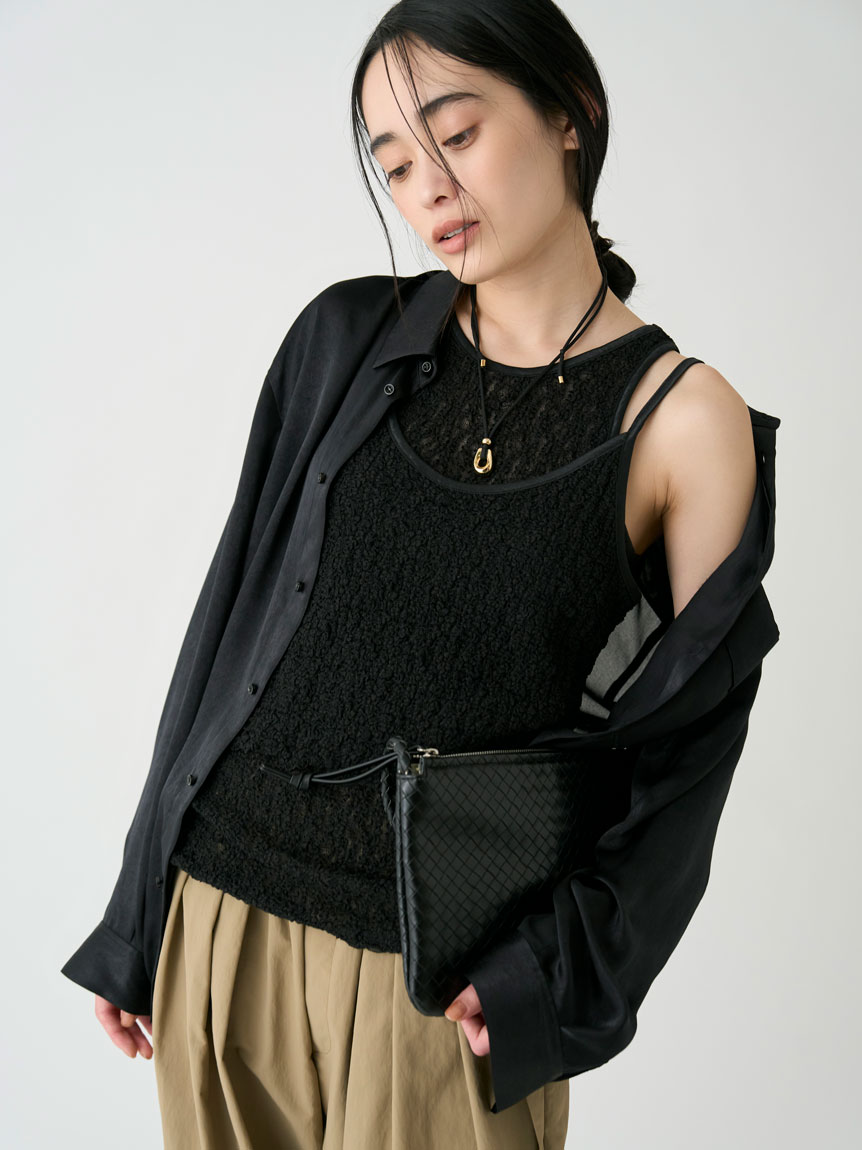 BACKシアーサテンシャツ(シャツ)｜トップス｜MIESROHE