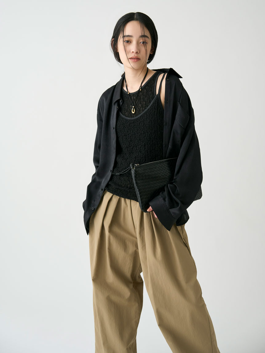 BACKシアーサテンシャツ(シャツ)｜トップス｜MIESROHE
