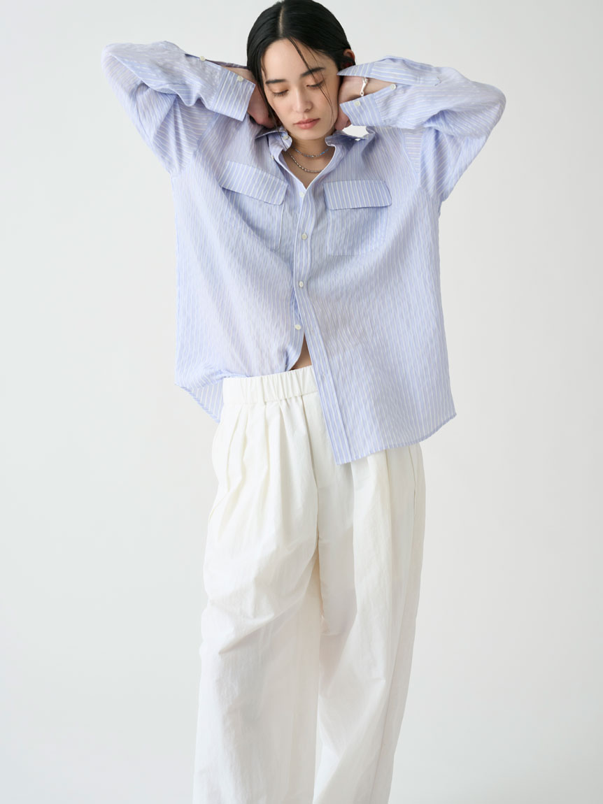 sg　新品☆ミーリー meri  ストライプシャツ　ブラック✖︎ホワイト sg様専用 新品☆ミーリー meri ストライプシャツ ブラック✖︎ホワイト