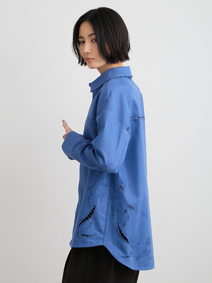 ETRE TOKYO エンブロイダリーシャツ ブルー ETRE TOKYO - エンブロイダリーシャツ - BLUE | ADDICT WEB SHOP