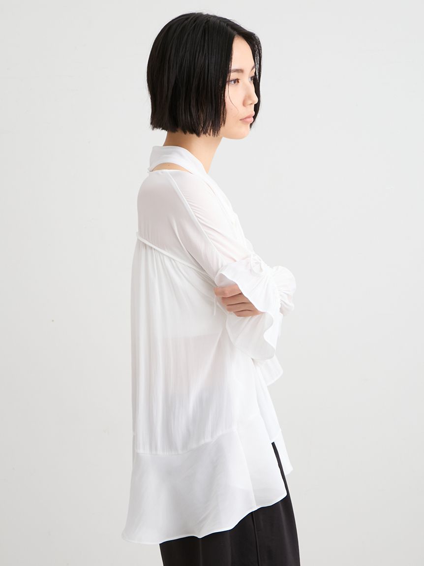 洗える】ジョーゼットフリルブラウス(ブラウス)｜トップス｜MIESROHE