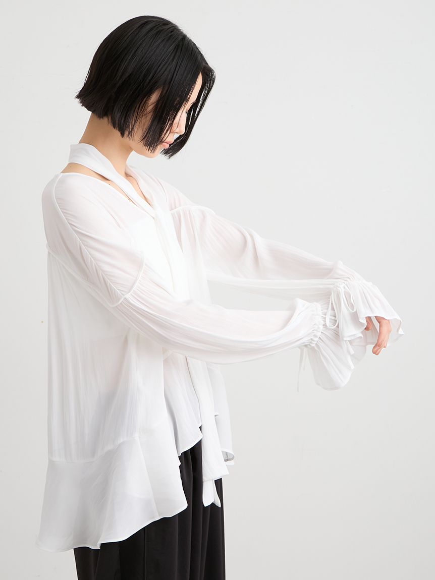 洗える】ジョーゼットフリルブラウス(ブラウス)｜トップス｜MIESROHE