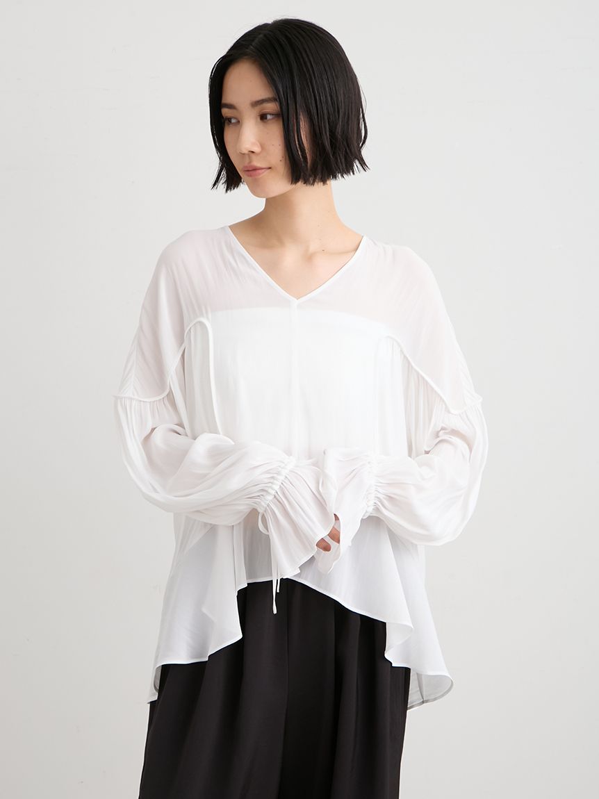 洗える】ジョーゼットフリルブラウス(ブラウス)｜トップス｜MIESROHE