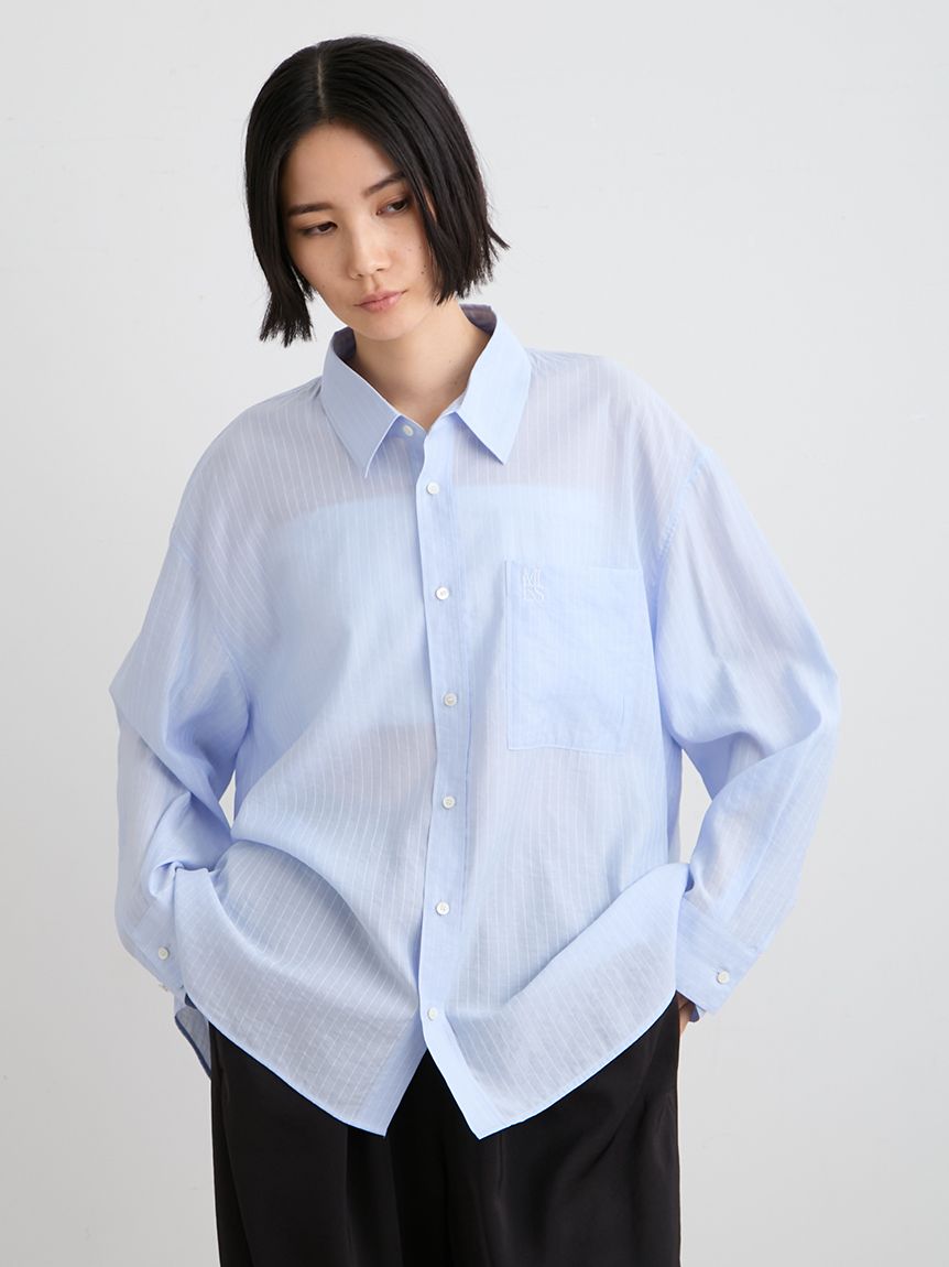 シアーストライプサイドオープンシャツ(シャツ)｜トップス｜MIESROHE
