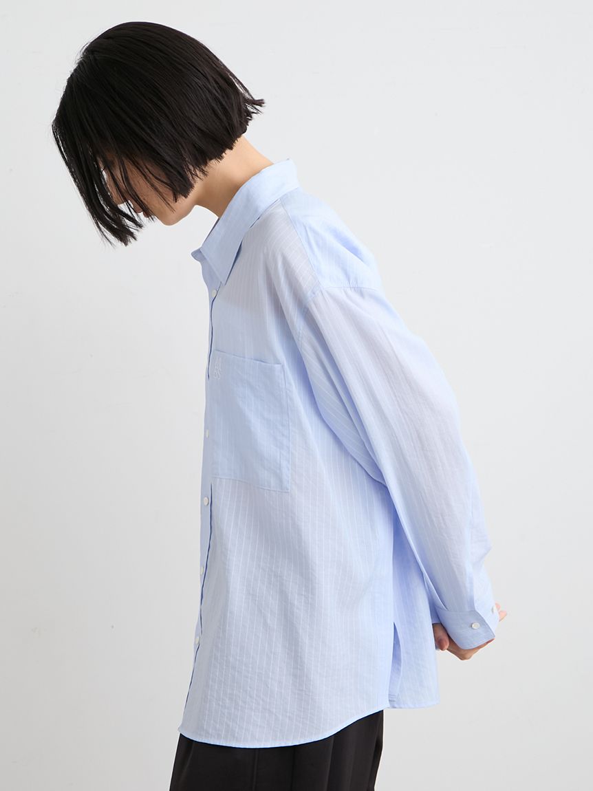 シアーストライプサイドオープンシャツ(シャツ)｜トップス｜MIESROHE