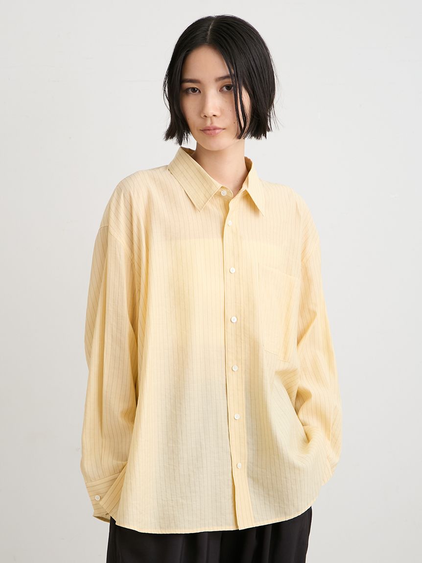 シアーストライプサイドオープンシャツ(シャツ)｜トップス｜MIESROHE