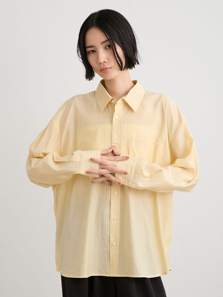 シアーストライプサイドオープンシャツ(シャツ)｜トップス｜MIESROHE