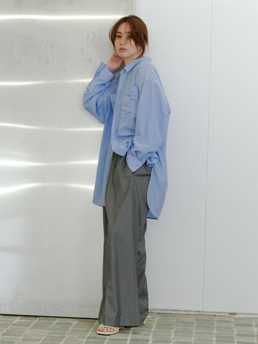 洗える・接触冷感】サイドスリットシアーシャツ(シャツ)｜トップス