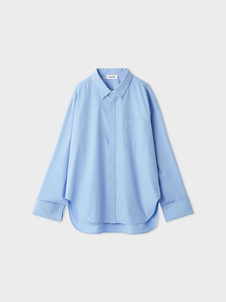 完売☆macotoさん着用☆ミースロエ／BASICダブルカフスSH【BLU】新品 BASICダブルカフスシャツ(シャツ)｜トップス｜MIESROHE（ミースロエ