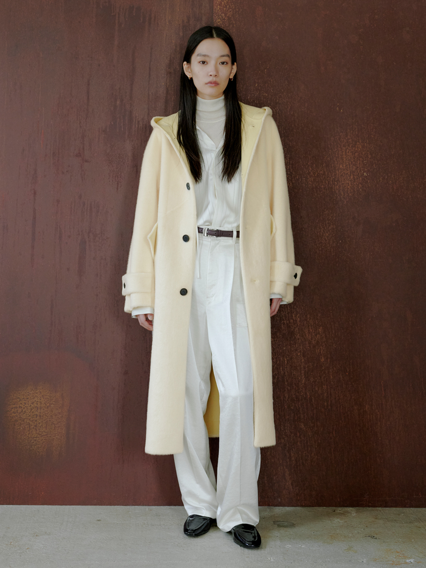 フェイクファーロングフードコート(ファーアウター)｜アウター