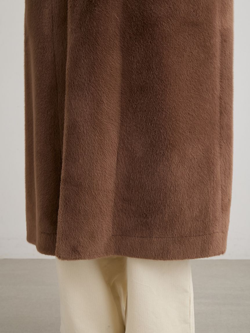 フェイクファーロングフードコート(ファーアウター)｜アウター