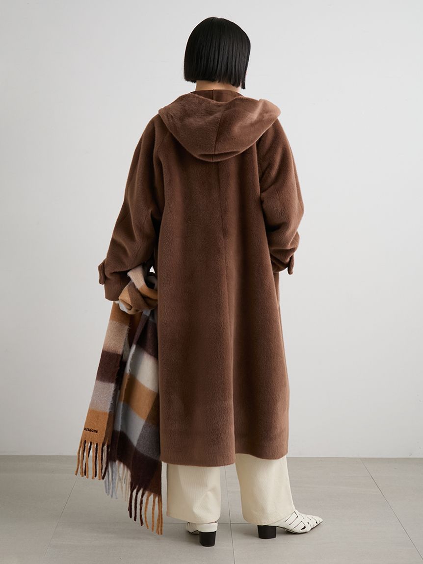 フェイクファーロングフードコート(ファーアウター)｜アウター