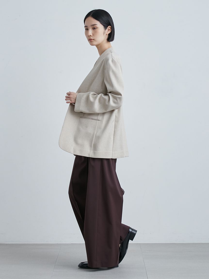 タグ付JOSEPH◆ノーカラージャケット36黒8.5万ランウェイ商品インポート ボクシーノーカラーJK(ノーカラージャケット)|アウター
