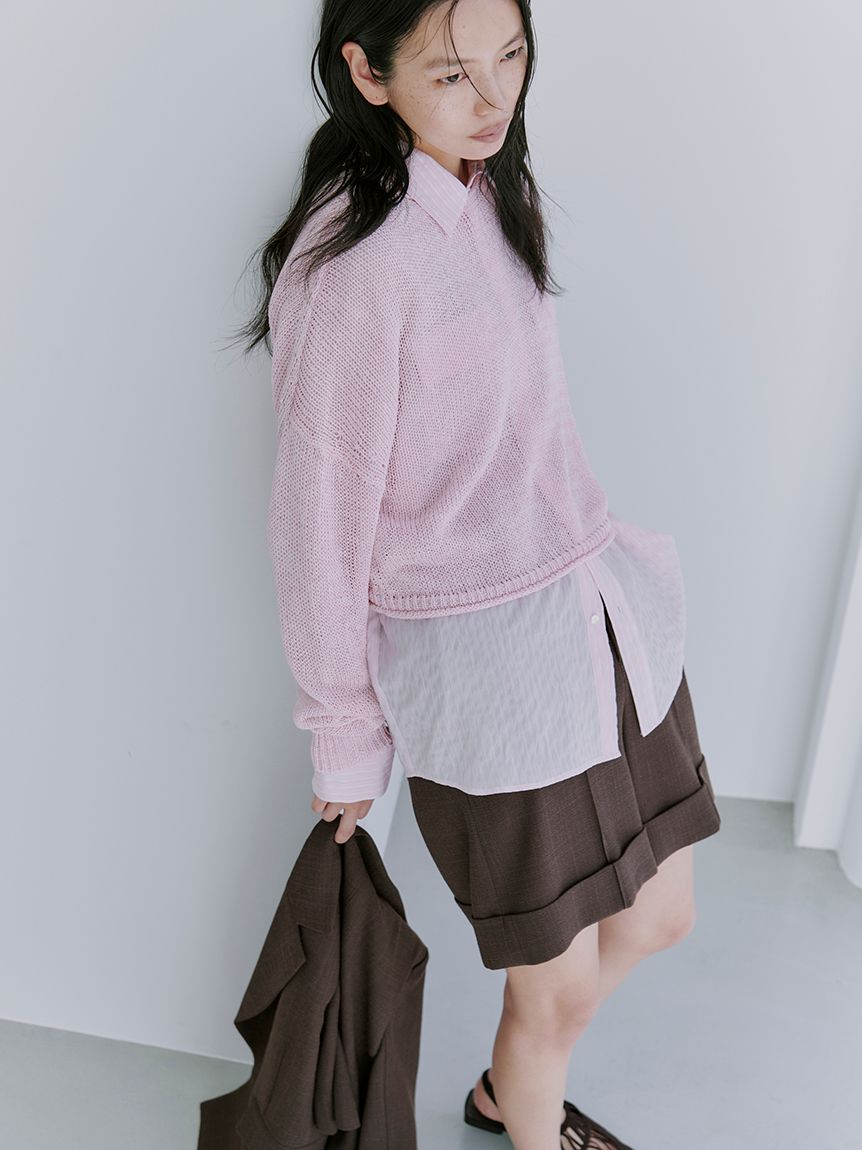 【STORY掲載】美品♡ ミースロエ　ハーフスリーブジャケット　グレー STORY掲載】美品♡ ミースロエ ハーフスリーブジャケット グレー