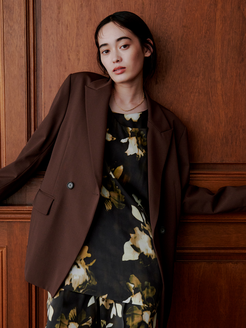 【MIESROHE】【美品】【完売品】リラクシーダブルロングジャケット MIESROHE（ミースロエ）の「リラクシーダブルロングジャケット