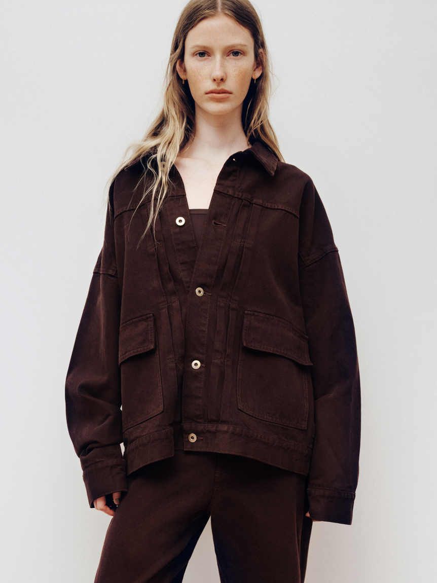 【新品未使用】MIESROHE オーバーサイズ　デニムジャケット オーバーサイズデニムカバーオール（デニムジャケット/Gジャン