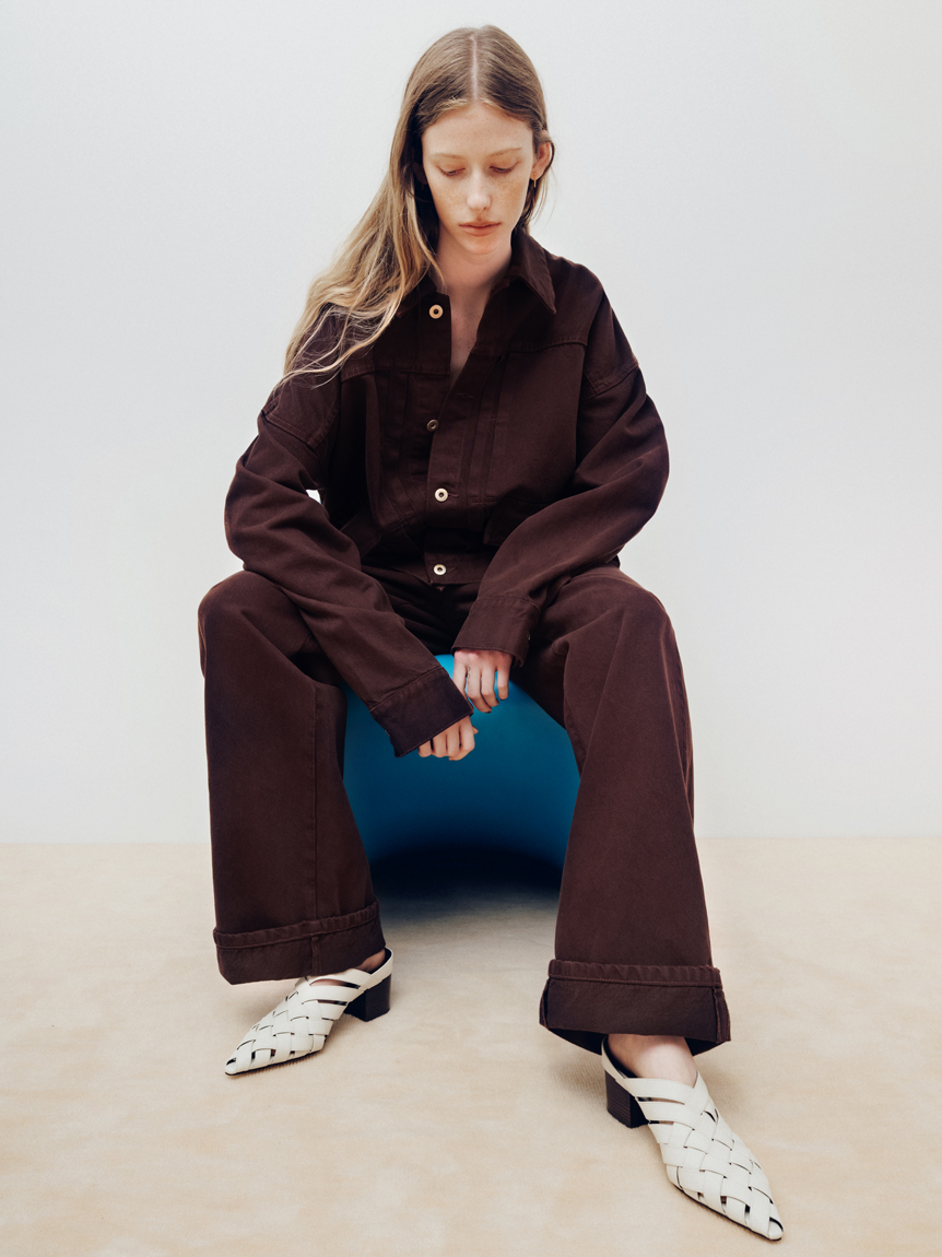 【新品未使用】MIESROHE オーバーサイズ　デニムジャケット オーバーサイズデニムカバーオール(デニムジャケット)｜アウター