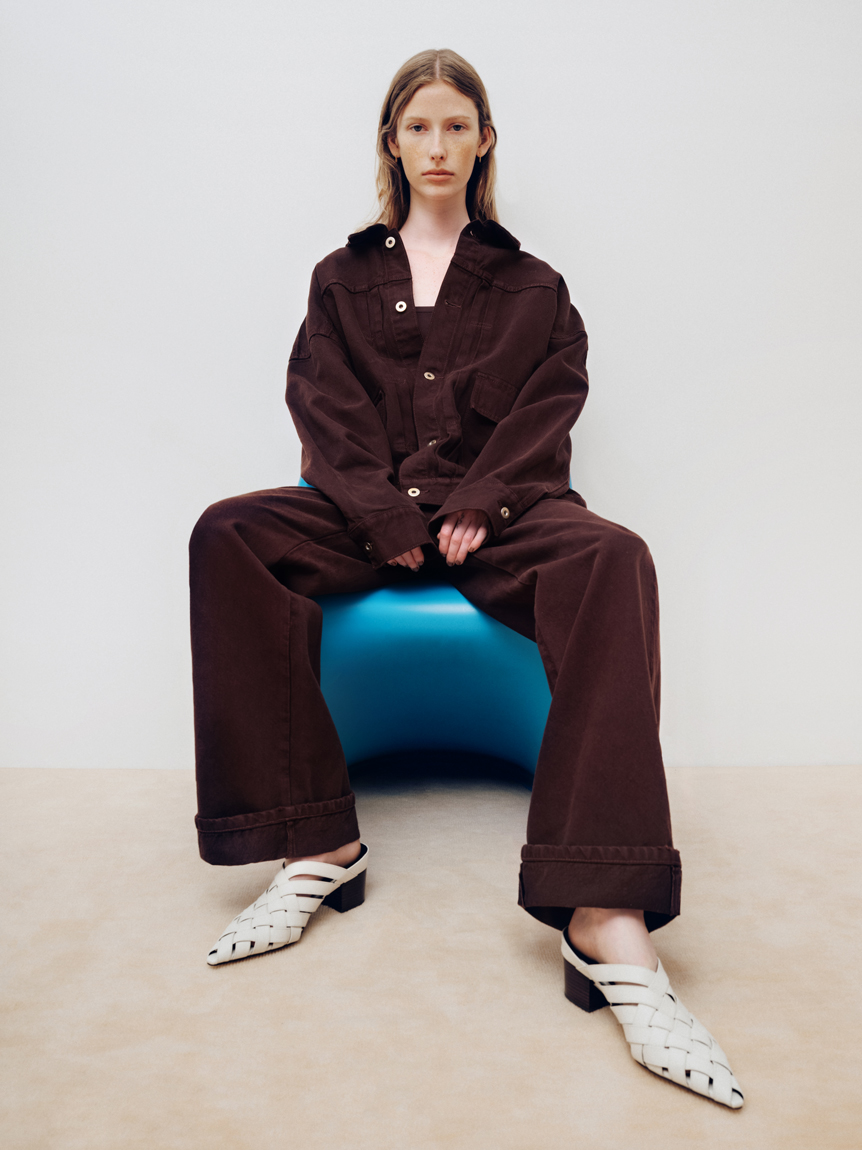 【新品未使用】MIESROHE オーバーサイズ　デニムジャケット オーバーサイズデニムカバーオール(デニムジャケット)｜アウター