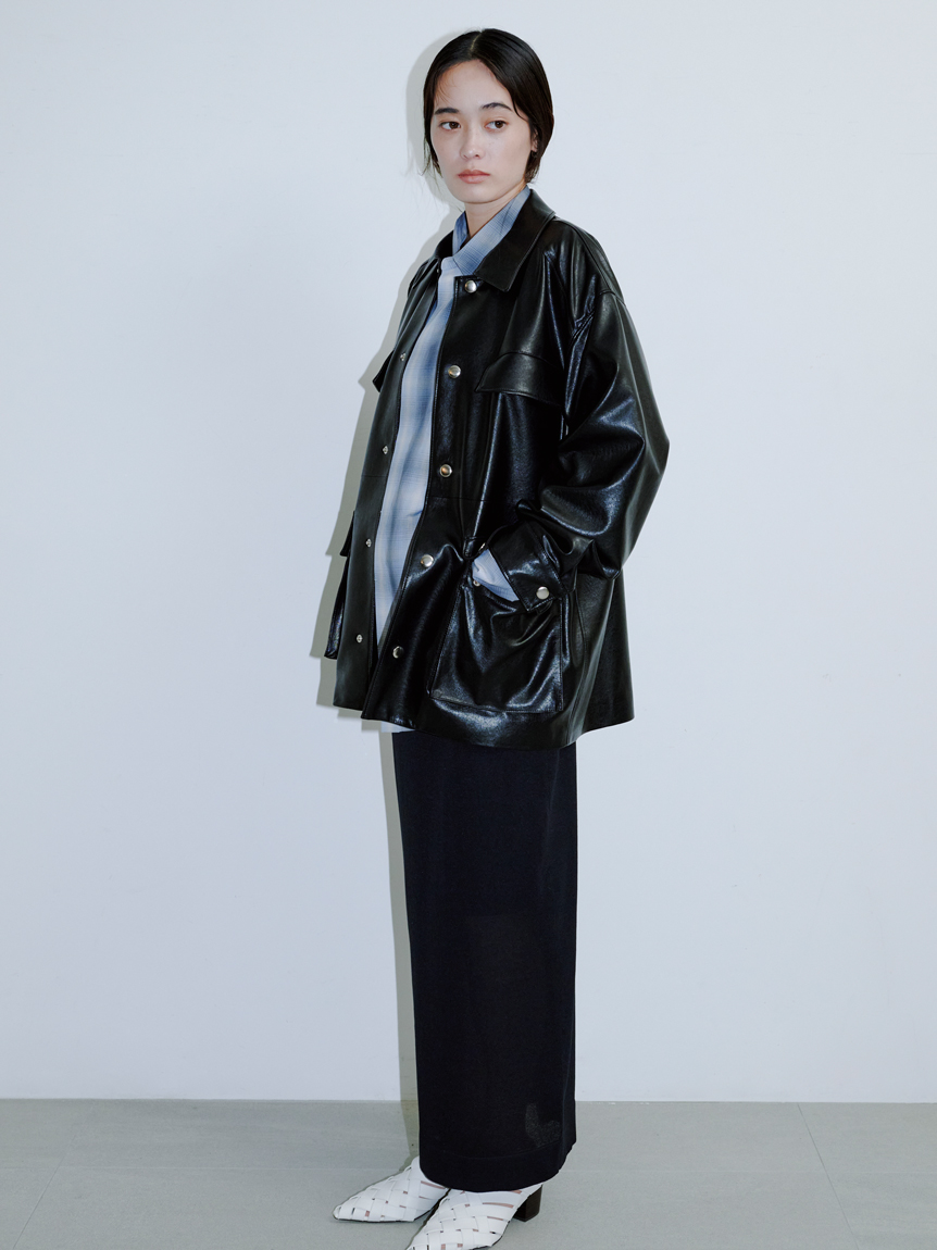 MIESROHE ステンカラーカバーオール BLK ステンカラーカバーオール(アウター)｜アウター｜MIESROHE（ミースロエ