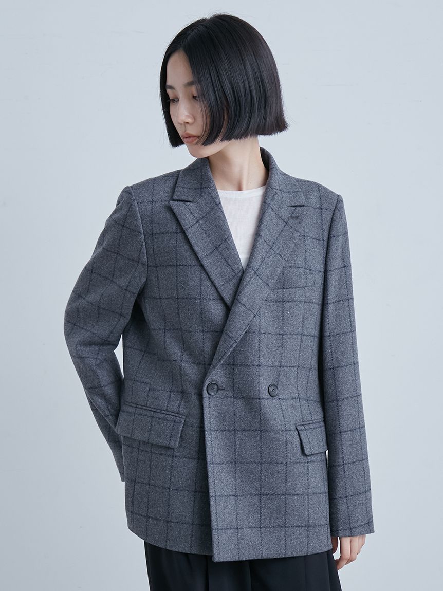 ツィードダブルブレストジャケット(テーラードジャケット)｜アウター