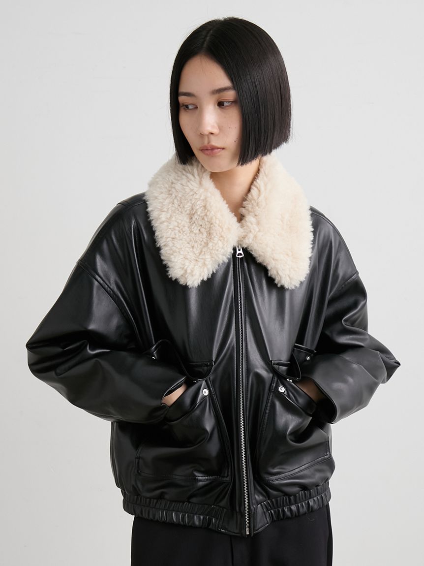 ファー衿ショートブルゾン(ブルゾン)｜アウター｜MIESROHE（ミースロエ