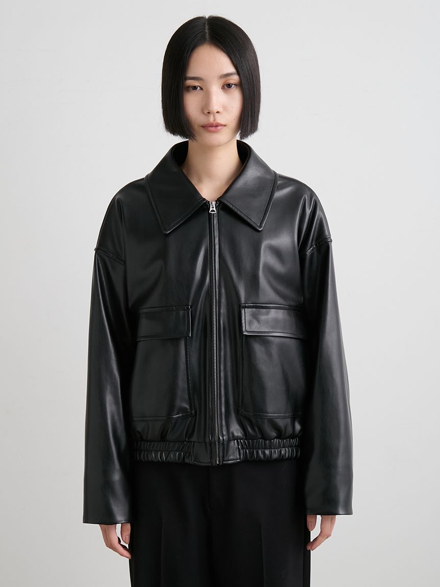 MIESROHE ミースロエ　レザージャケット コスパ抜群】今っぽ『エコレザーブルゾン』が洒落見えアウター名品