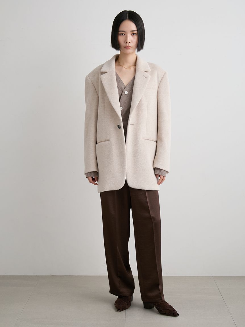 K.0025　emmi シャギーテーラードジャケットコート M emmi（エミ）の「シャギーテーラードジャケットコート（テーラード