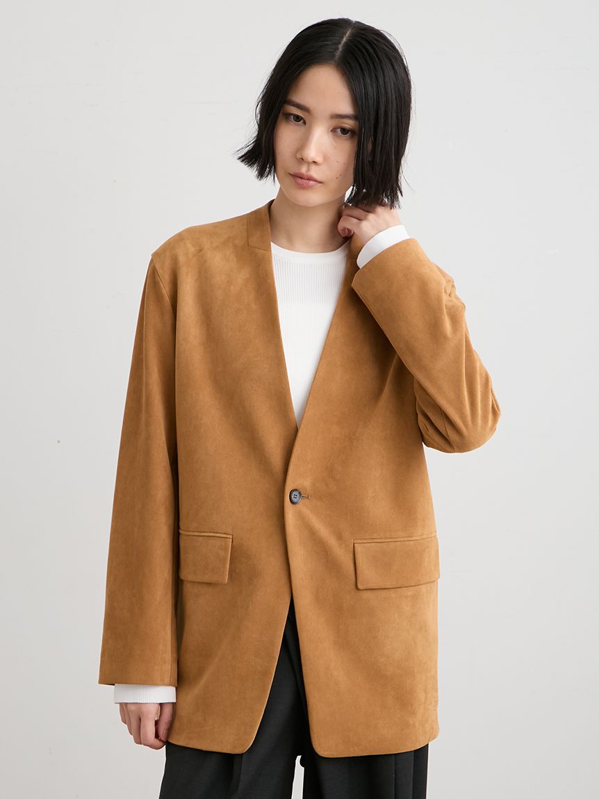 MIESROHE レザーノーカラージャケット レザーノーカラージャケット(ノーカラージャケット)｜アウター