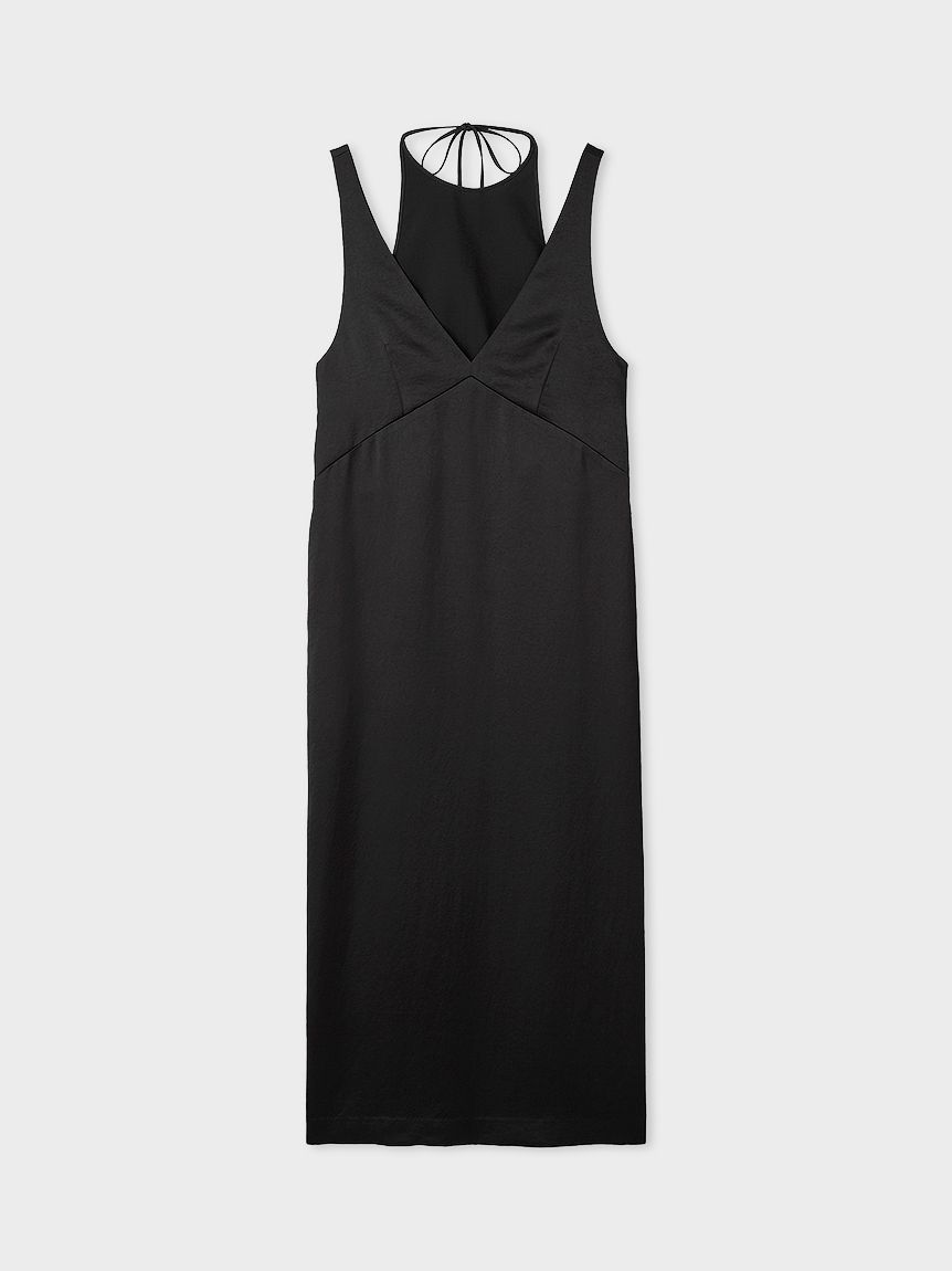 サテンノースリOP(マキシ・ロングワンピース)｜ワンピース