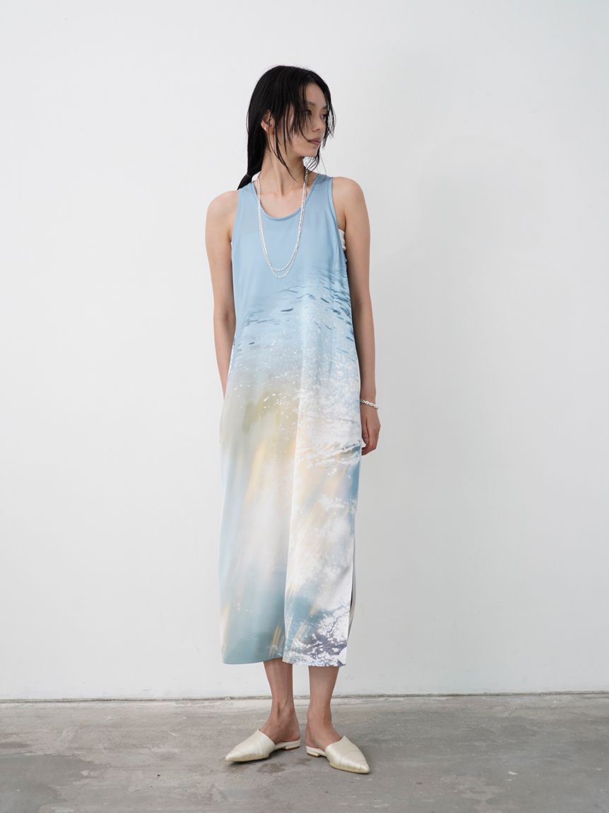 SHコラボ】 PhotoサテンOP(マキシ・ロングワンピース