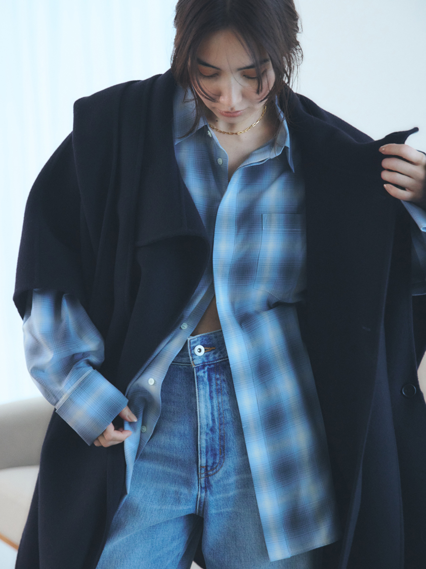 裾折り返しストレート美脚デニム(デニムパンツ)｜パンツ｜MIESROHE