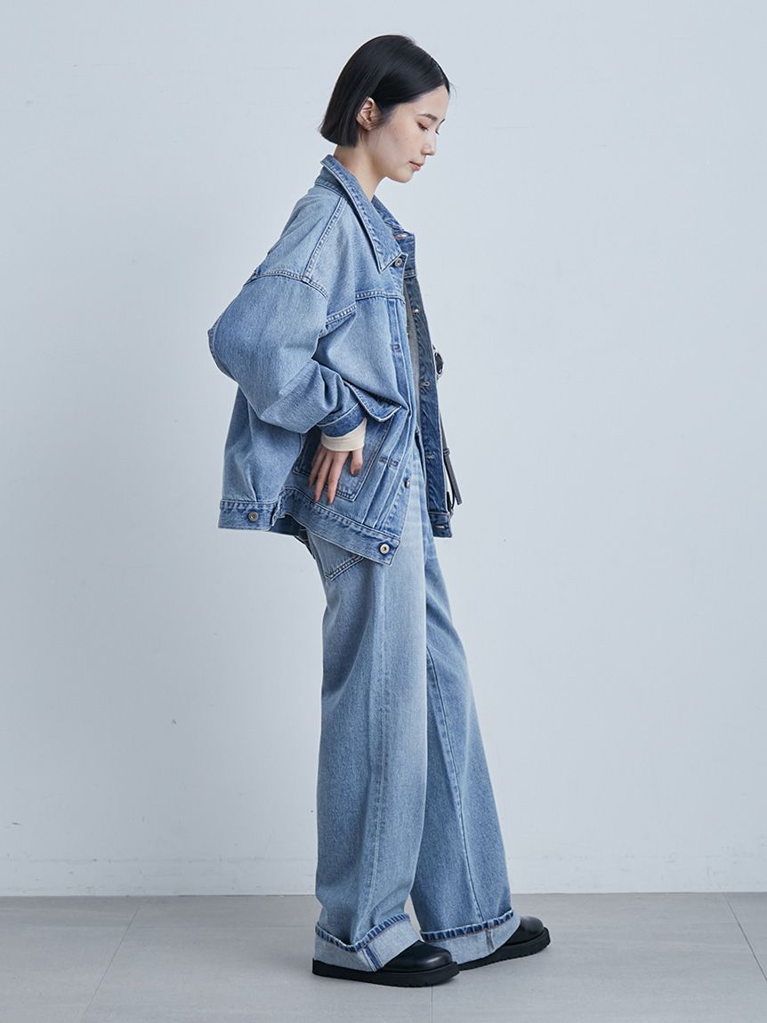 裾折り返しストレート美脚デニム(デニムパンツ)｜パンツ｜MIESROHE