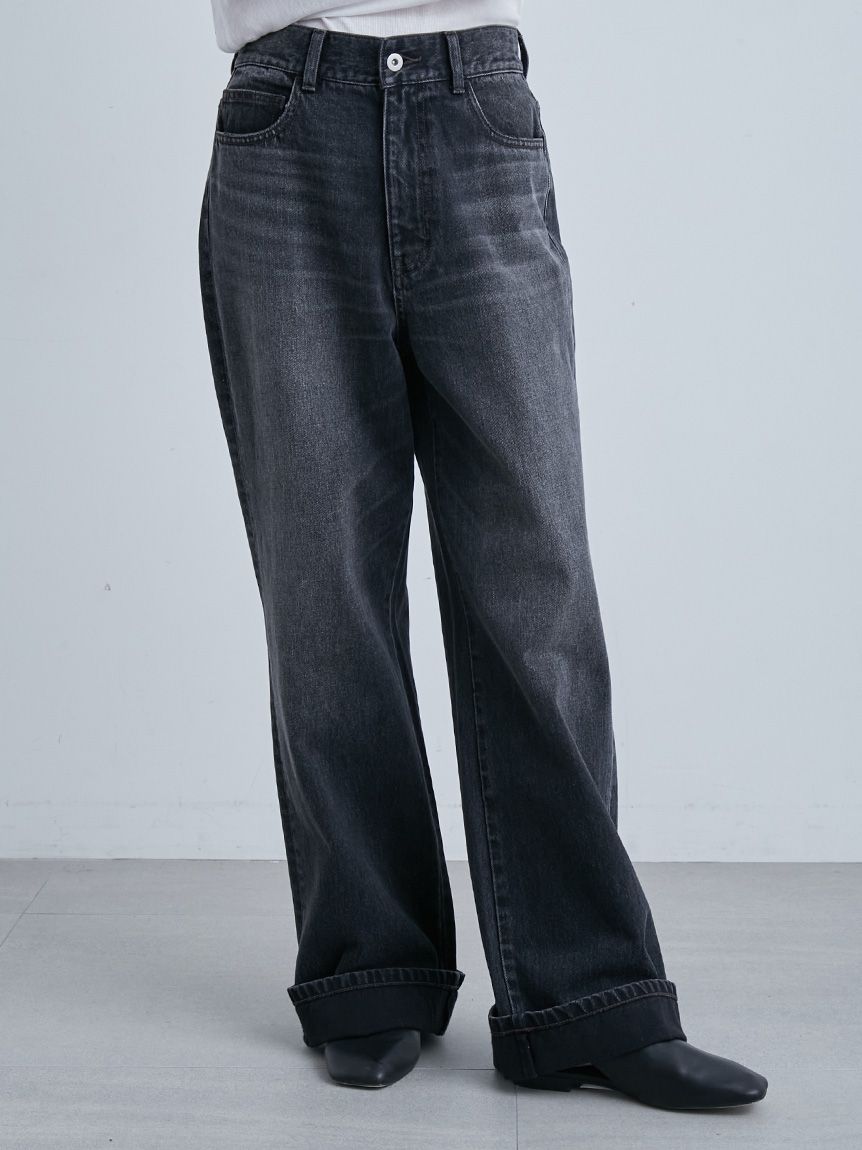 裾折り返しストレート美脚デニム(デニムパンツ)｜パンツ｜MIESROHE
