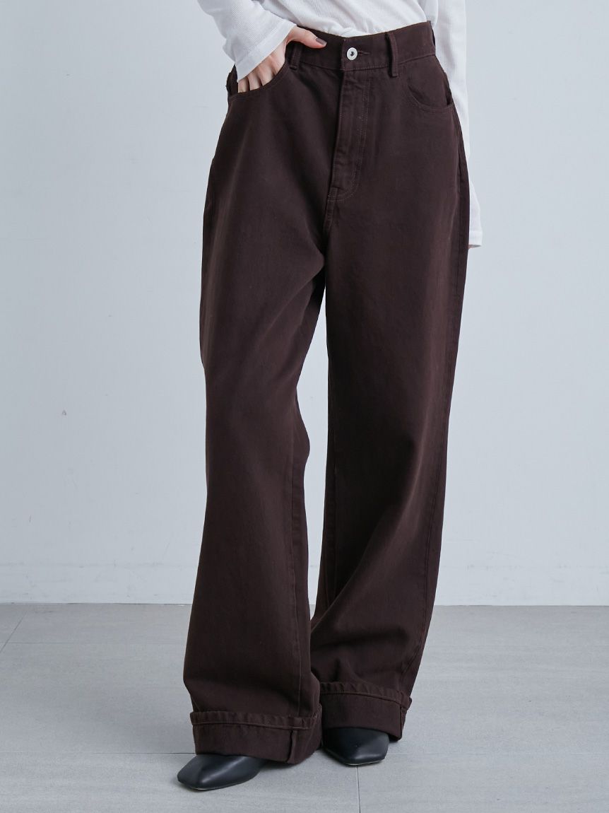 裾折り返しストレート美脚デニム(デニムパンツ)｜パンツ｜MIESROHE