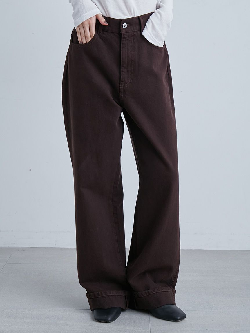 ミースロエ 裾折り返しストレート美脚デニム 00 ライトブルー 裾折り返しストレート美脚デニム（デニムパンツ/ジーンズ）｜MIESROHE