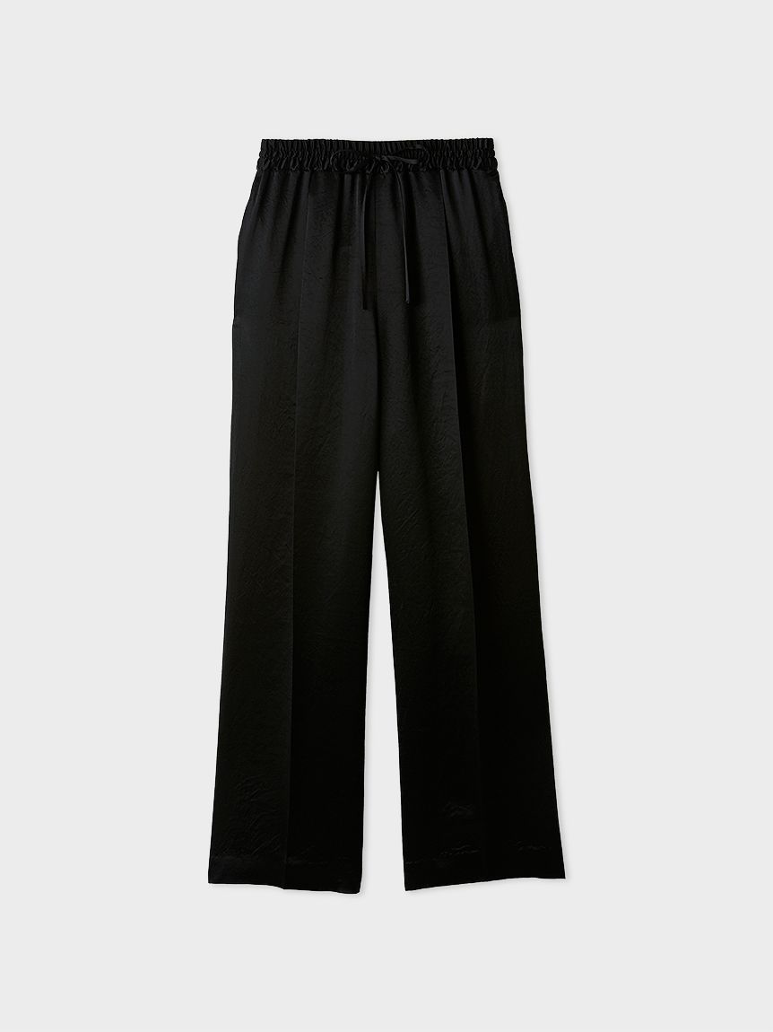 新品【MIESROHE ミースロエ】ワイド　ハーフ パンツ　ガウチョ　タック　黒 MIESROHE パンツ スポーティー3タックパンツ レディース