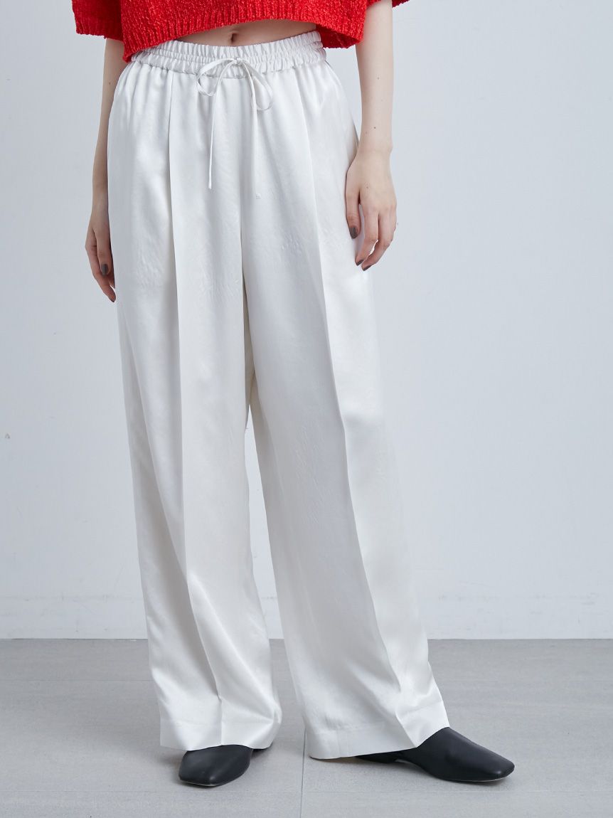 サテンタックイージーパンツ(ワイドパンツ)｜パンツ｜MIESROHE