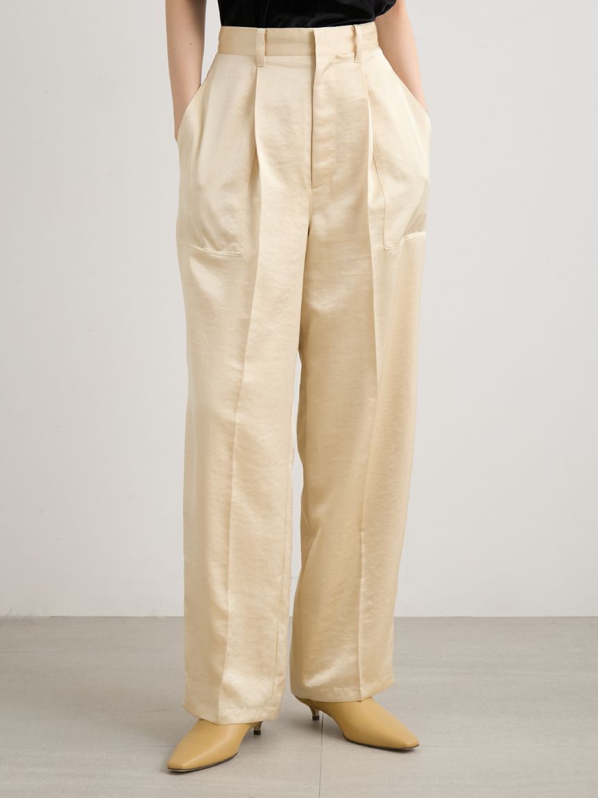 ワークディテールサテンパンツ(ワイドパンツ)｜パンツ｜MIESROHE