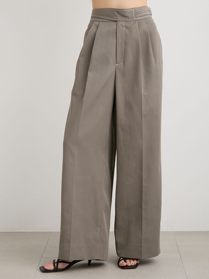 MIESROHE　washable sustainableグルカワイドパンツ セットアップ対応】ワイドタックグルカパンツ(ロングパンツ)｜パンツ