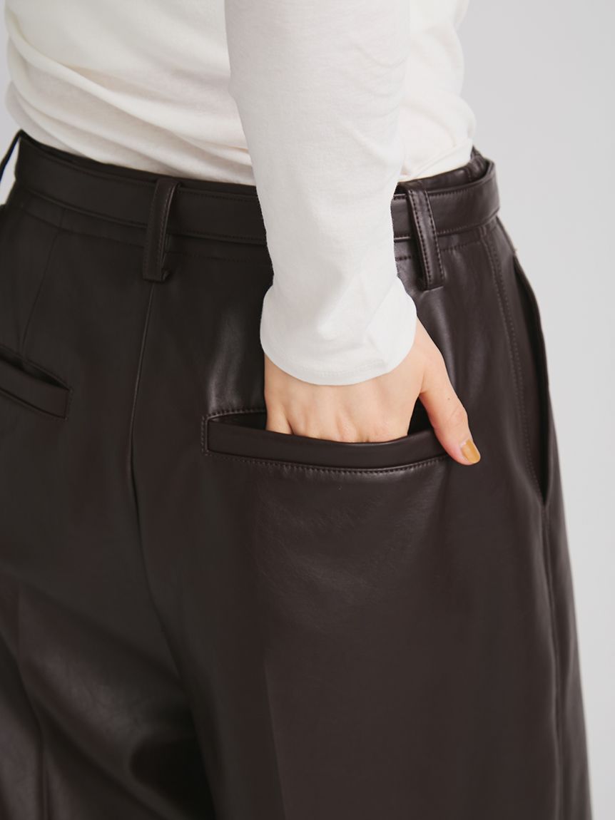 ベルトセットシンセティックレザーバミューダパンツ(ボトムス
