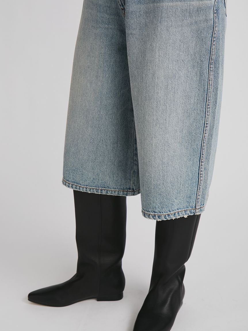 フロントレイヤードバミューダデニムパンツ(ロングパンツ)｜パンツ