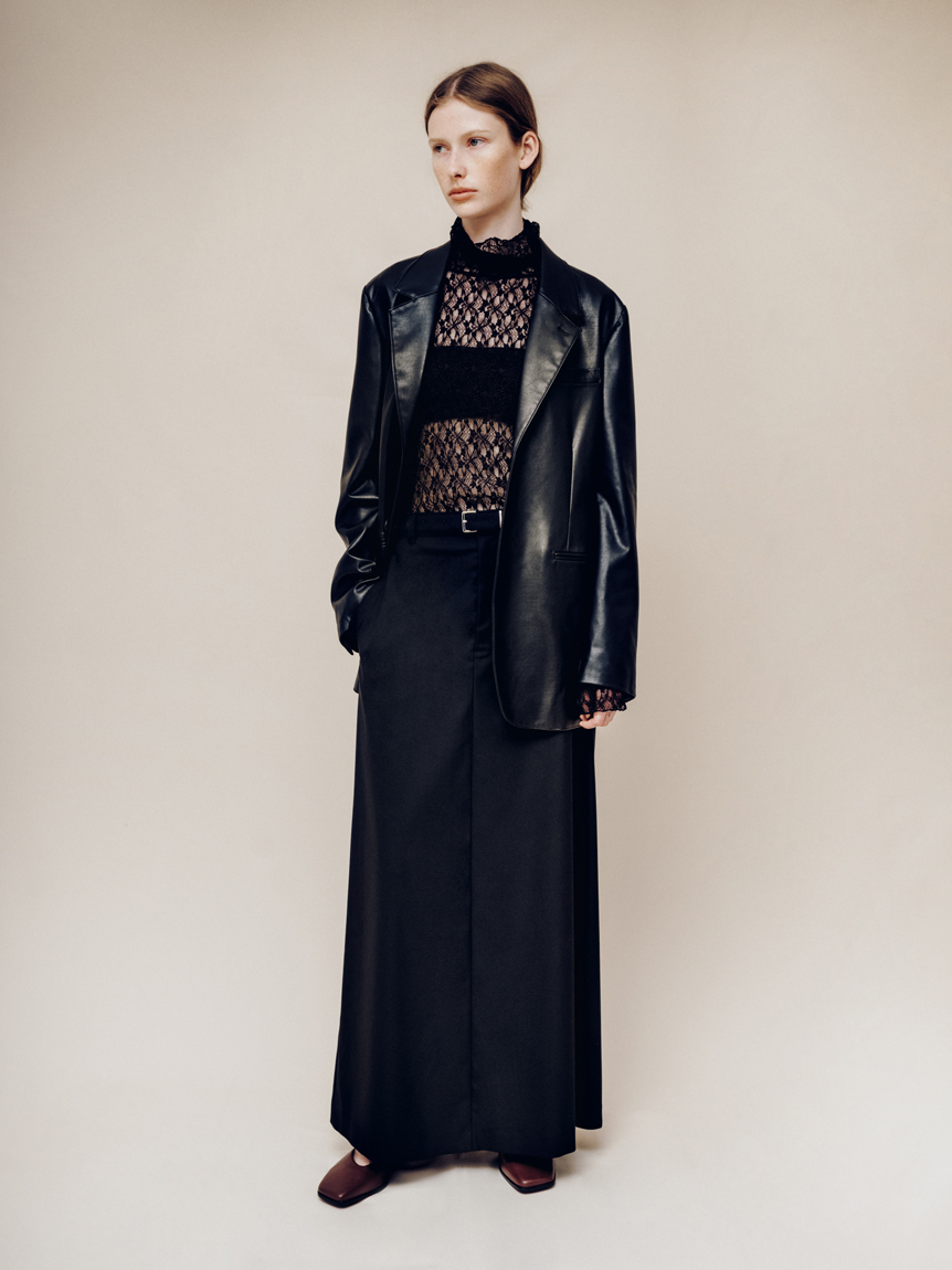 ベルテッドセミフレアマキシスカート(ロングスカート)｜スカート